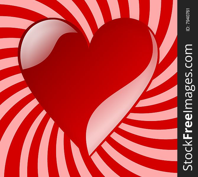 Red heart on valentine background
