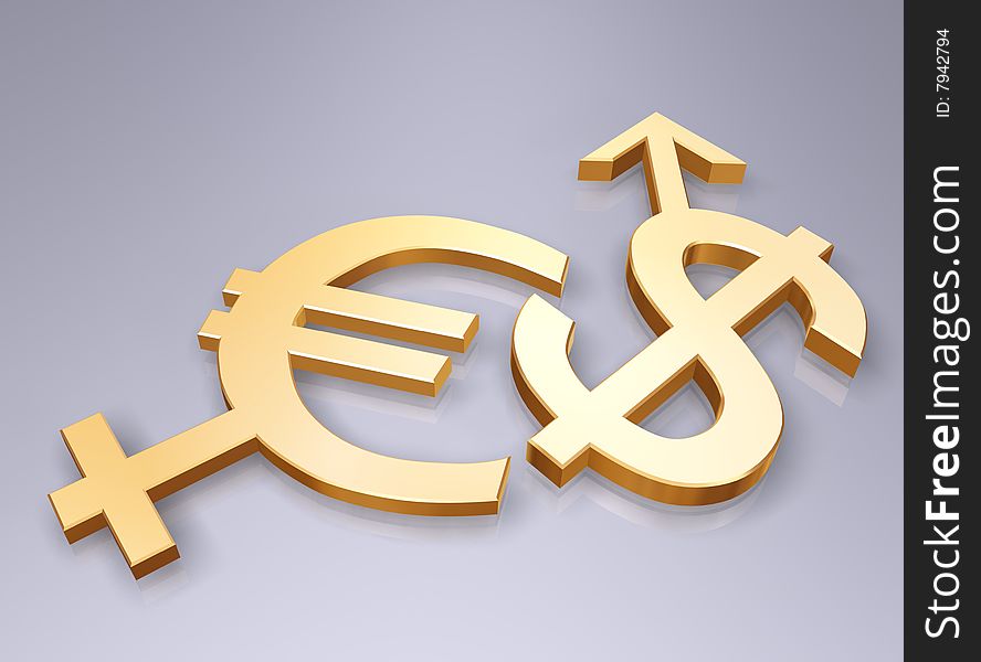 Dollar and euro, boy and girl