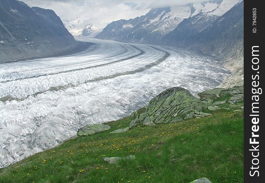 Aletsch glacier, Wallis, Switzerland, UNESCO world natural heritage