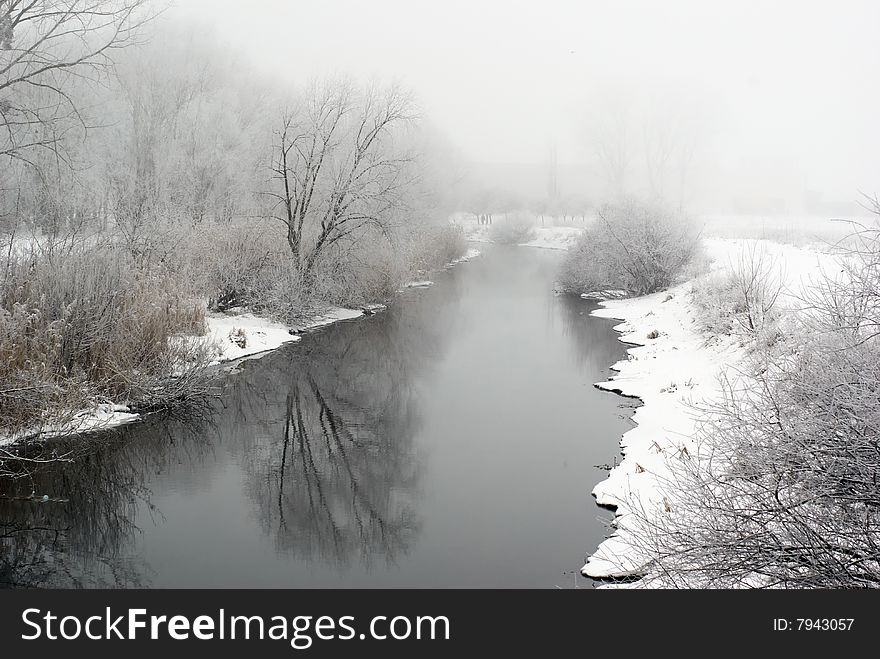 River Views during snowy winter. River Views during snowy winter