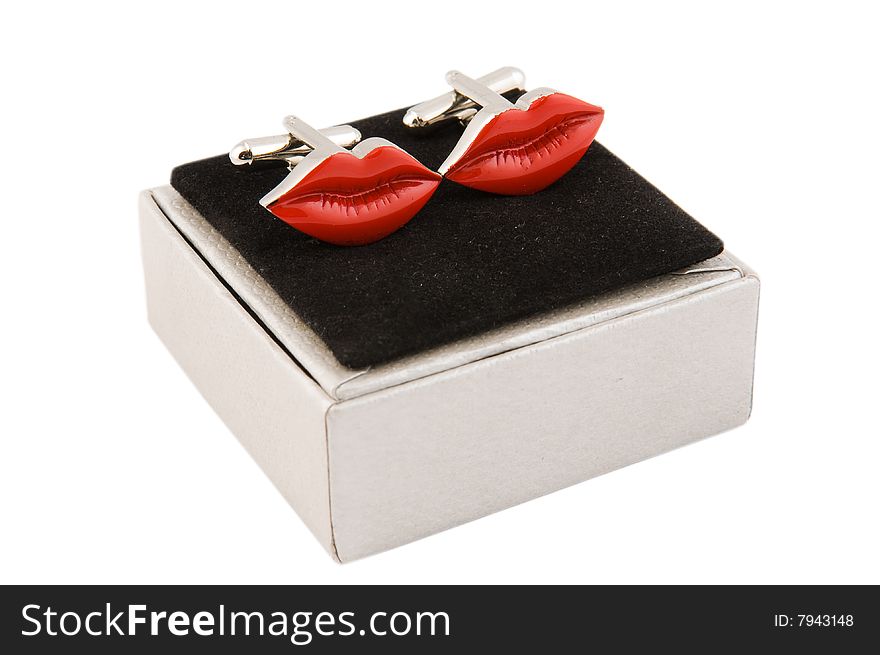 Lip-shaped cufflinks