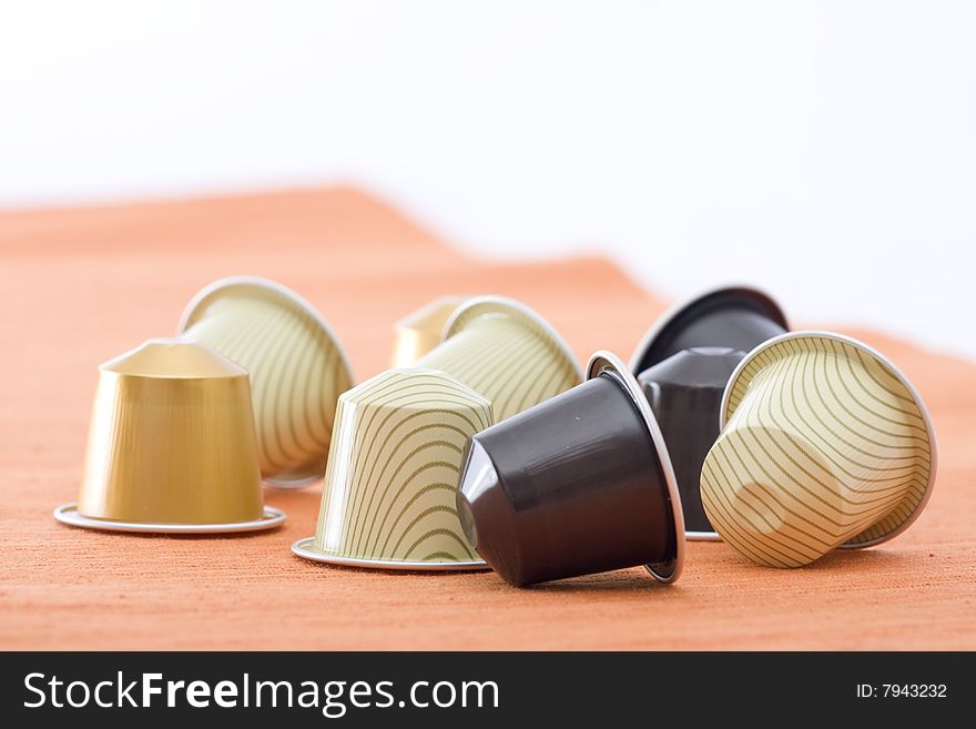 Coffee capsules with different colors