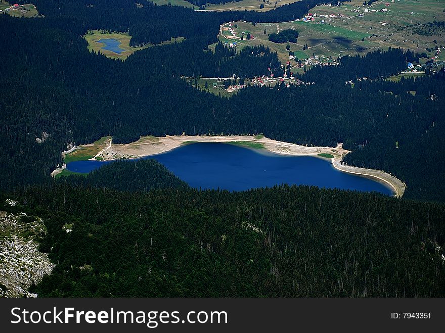 Blue lake in the mountains