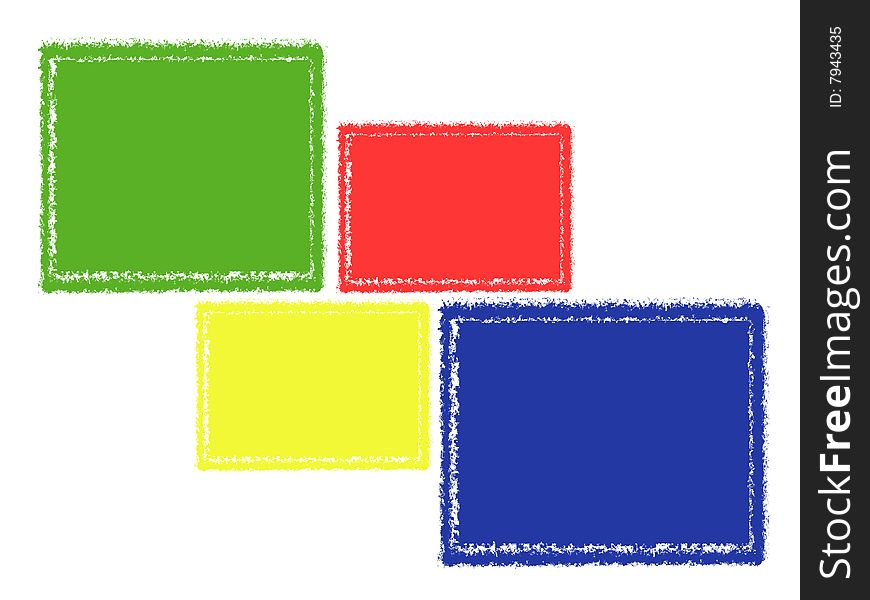 Fours colors displayed as an artist palette. Fours colors displayed as an artist palette.