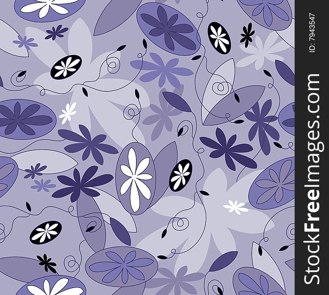 Vector floral seamless pattern with big shapes. Vector floral seamless pattern with big shapes