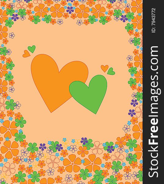 The vector illustration contains the image of valentines background