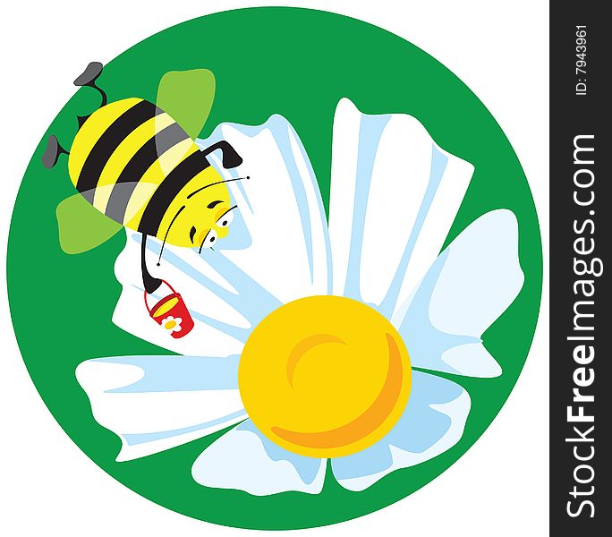 Vector illustration of fluing bee. Vector illustration of fluing bee