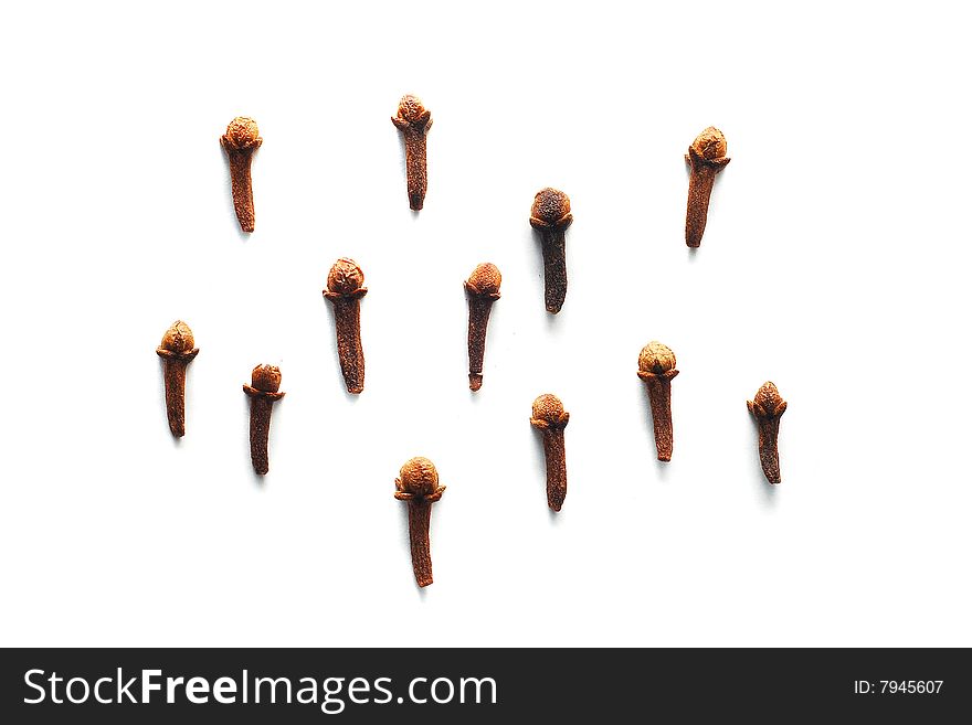 Brown cloves isolated on white