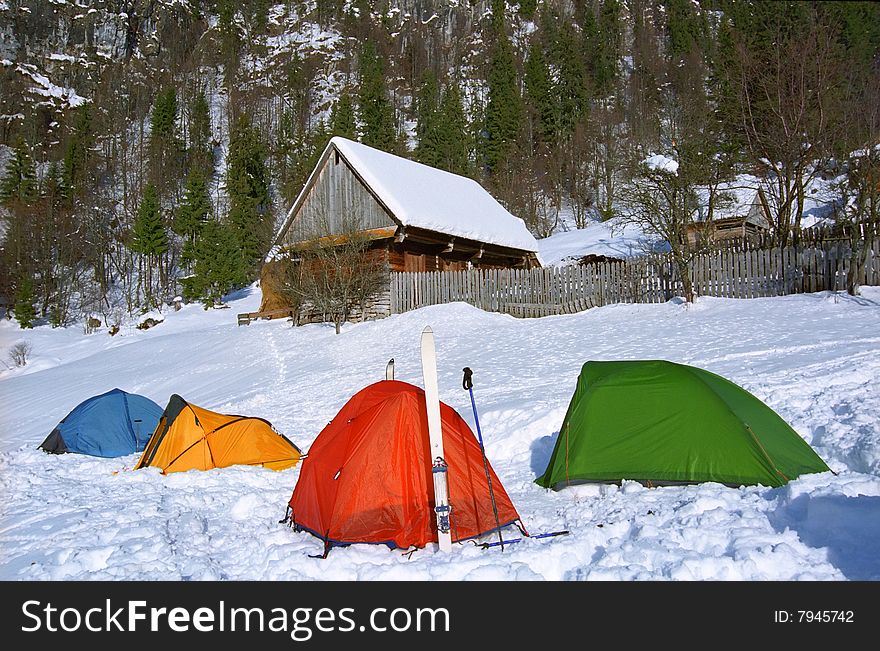 Tents in Apuseni Mountains, Romania