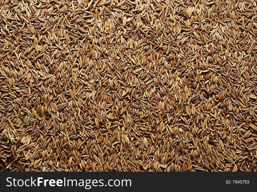 Cumin or caraway seeds background