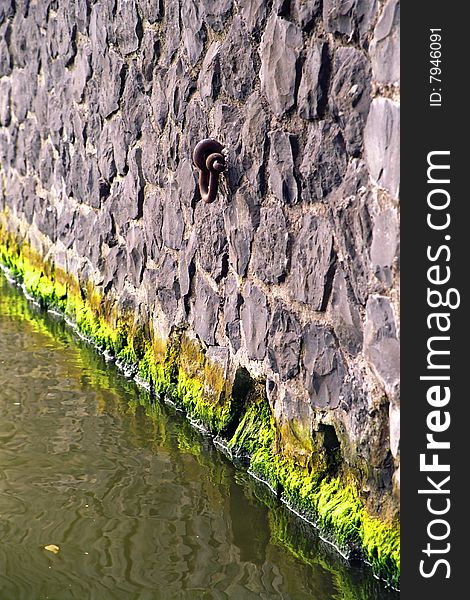 Old stone quay in Amsterdam. Old stone quay in Amsterdam