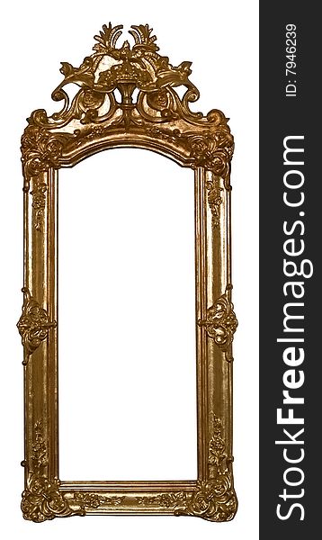 Old  gold frame  modern decorativ retro carved. Old  gold frame  modern decorativ retro carved