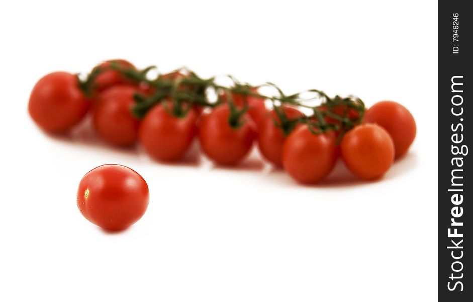 A group of cherry tomatoes. Isolated.