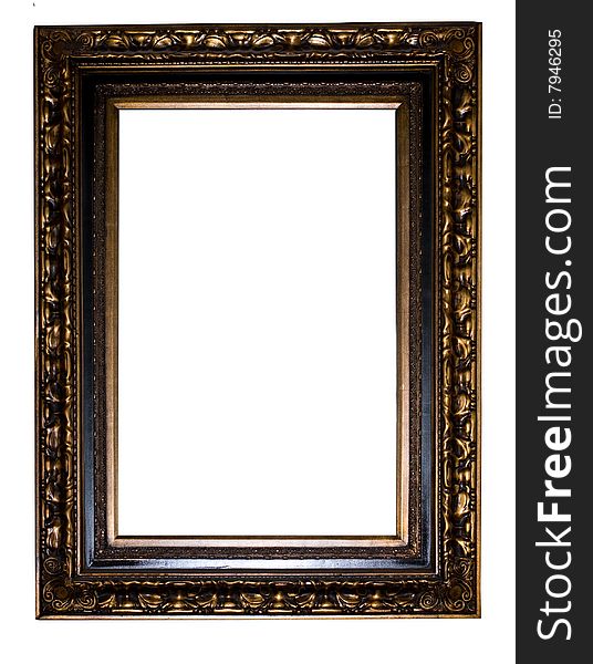 Old  gold frame  modern decorativ retro carved. Old  gold frame  modern decorativ retro carved