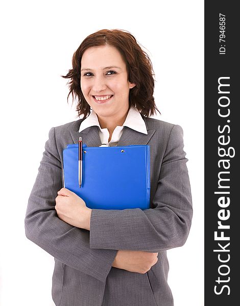 Business woman on a white background