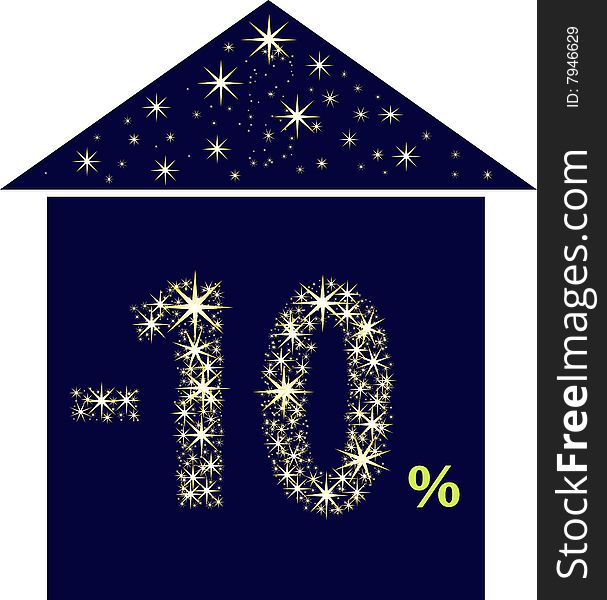 10% discount house with plantie gold stars