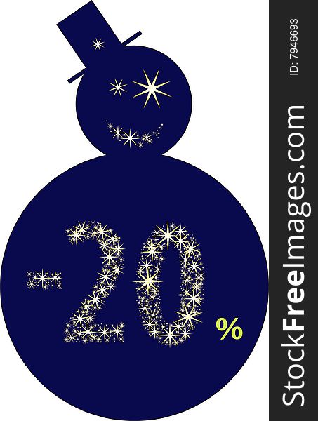 20% snowman discount with plenty gold stars