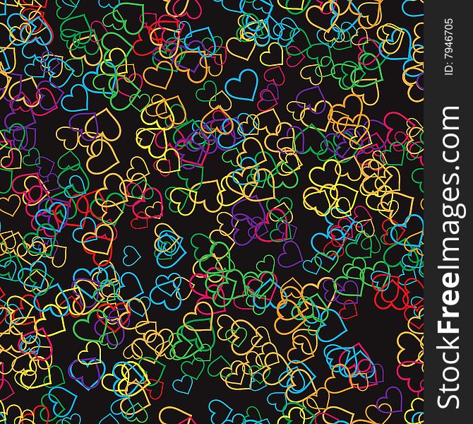 Seamless texture with colored hearts. Seamless texture with colored hearts