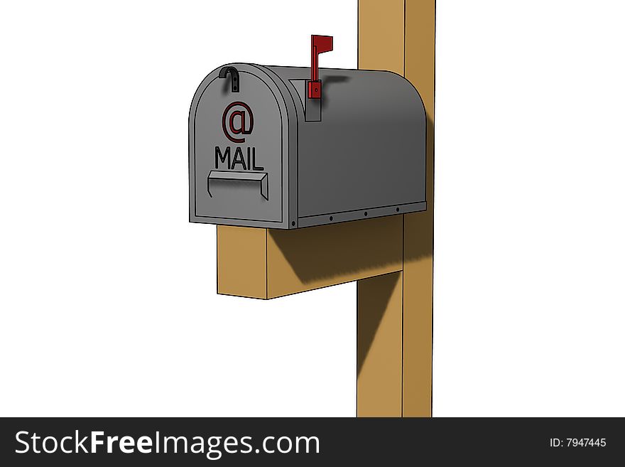 Classic american mailbox - 3d isolated illustration