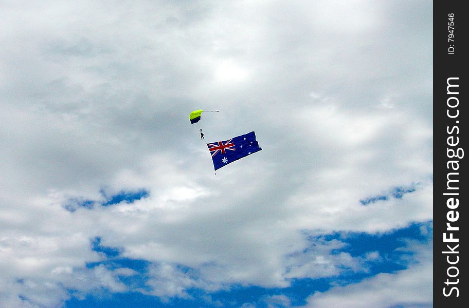 Skydiving With Aussie Flag