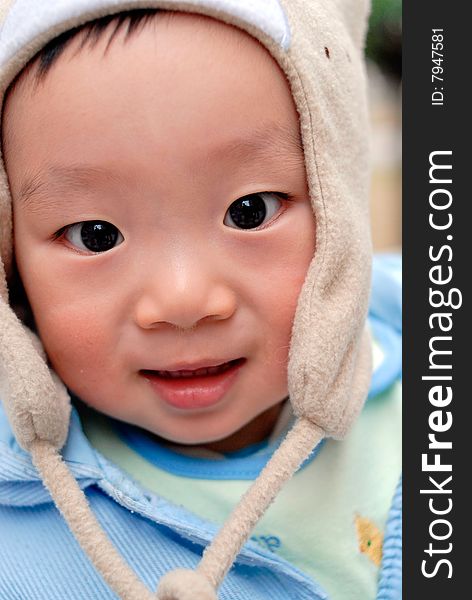 Bright picture of adorable chinese baby boy