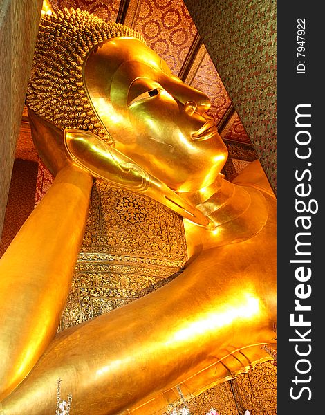 Reclining Buddha of Wat Pho, Bangkok, Thailand. Reclining Buddha of Wat Pho, Bangkok, Thailand.
