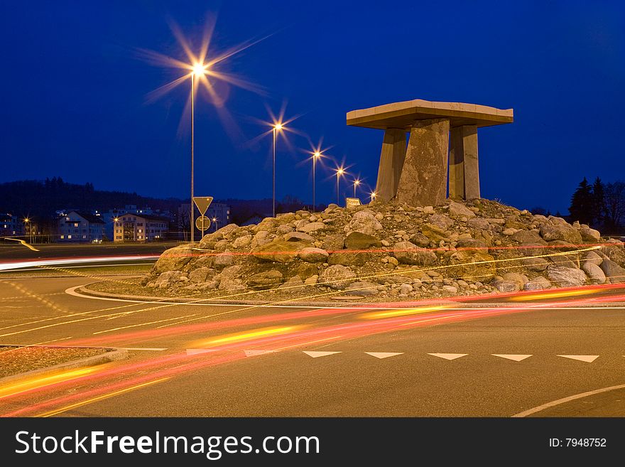 A new roundabout in Oftringen. Stonehenge state sponsor?. A new roundabout in Oftringen. Stonehenge state sponsor?