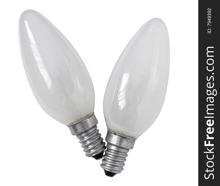 Electric glass lamps isolated over white. Clipping path.