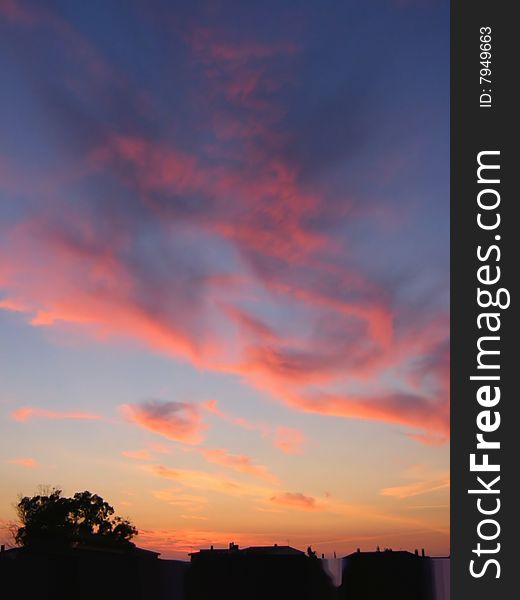 A photo of a sunset in Sardinia, Italy. A photo of a sunset in Sardinia, Italy