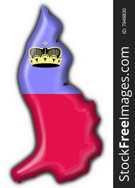 Liechtenstein button flag - 3d made. Liechtenstein button flag - 3d made