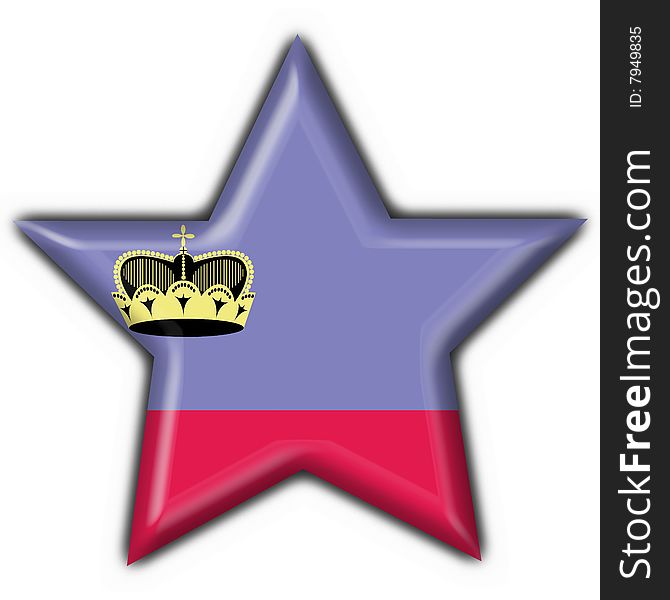 Liechtenstein Button Flag Star Shape