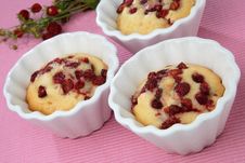 Strawberry Muffins In White Muffin Bowls Royalty Free Stock Photography Strawberry Muffins In White Muffin Bowls Royalty Free Stock Photography