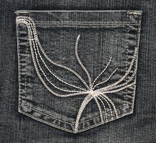 Structure Of Jeans (pocket) Stock Images