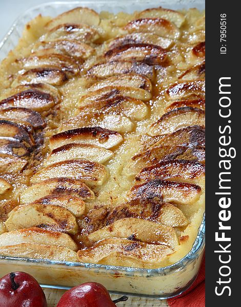 Piece of apple pie dessert on plate