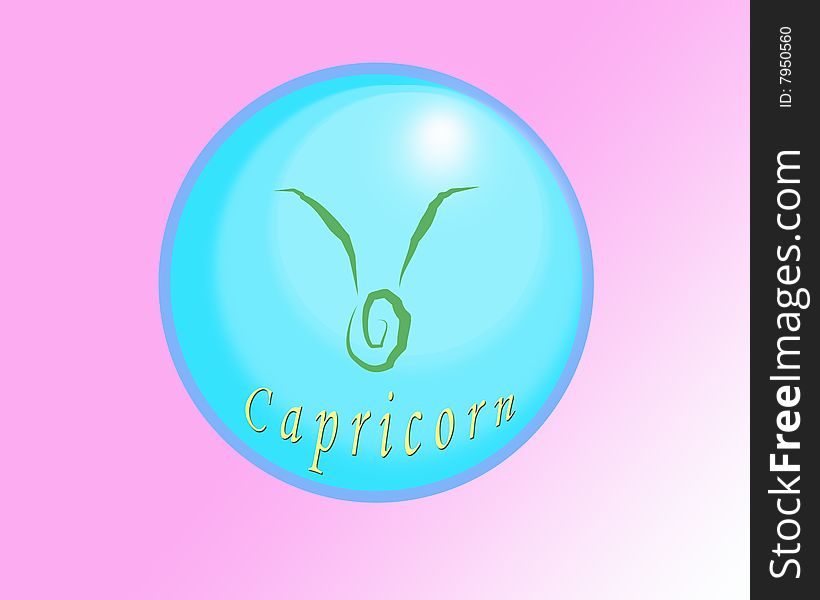 The tenth sign of the horoscope in a ball of glass. Digital drawing. Coloured picture. The tenth sign of the horoscope in a ball of glass. Digital drawing. Coloured picture.