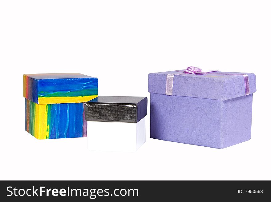 Three gift-boxes (isolated on white)