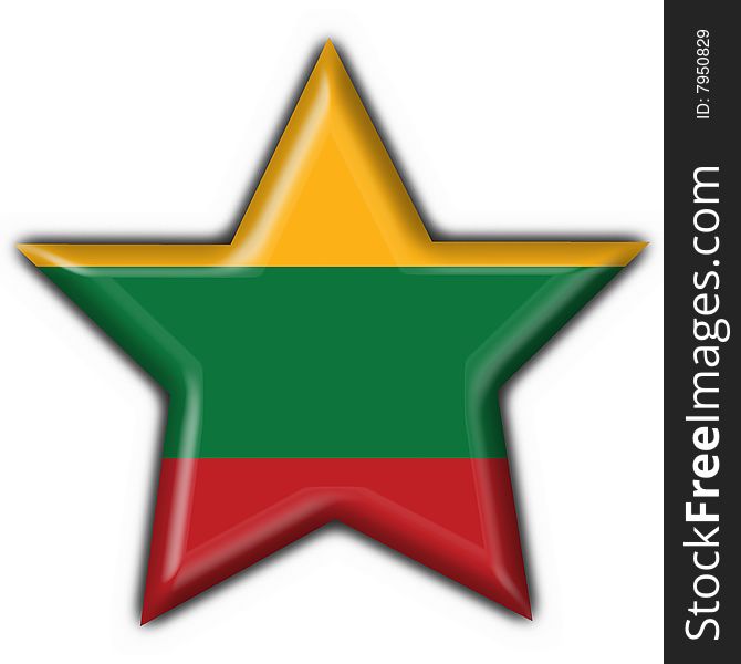 Lithuania Button Flag Star Shape