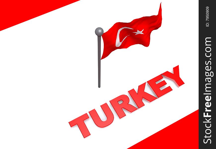 Turkey flag and map