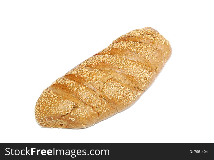 Long loaf isolated on white background