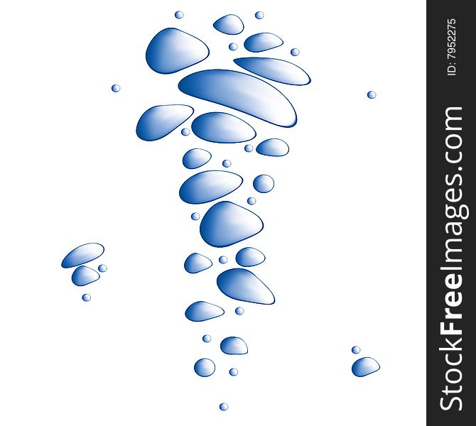 Blue water bubbles vector illustration