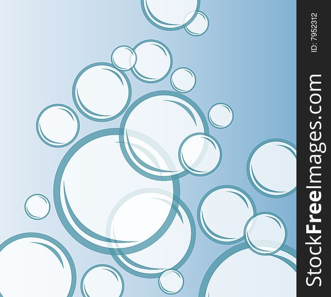 Blue bubbles fully editable vector illustration