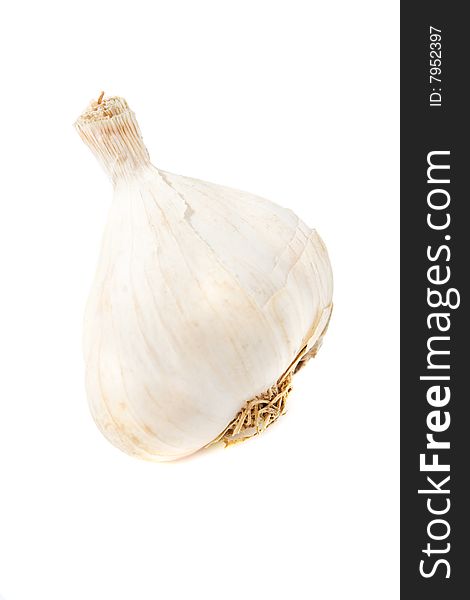 Garlic bulb vegetable food isolated on white background