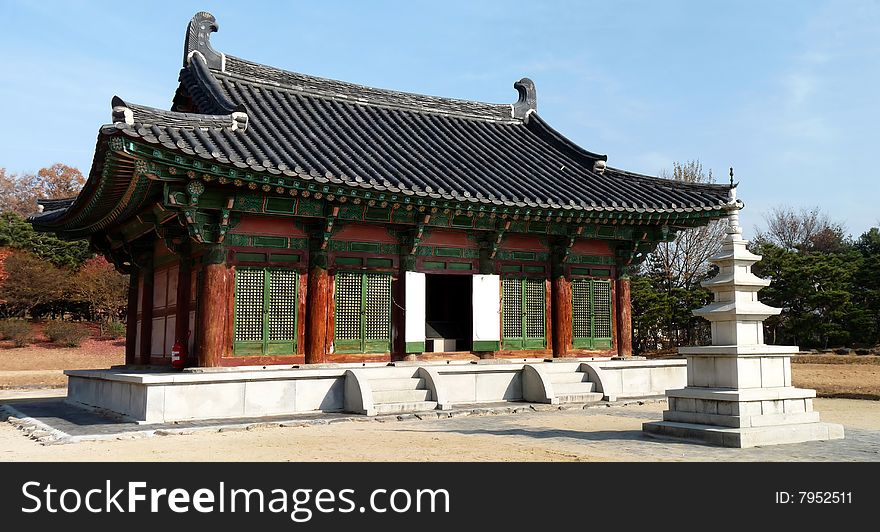 A restored historic temple in Chenoju, Korea. A restored historic temple in Chenoju, Korea.