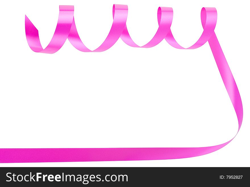 Holiday ribbon for valentine isolated over white with clipping path. Holiday ribbon for valentine isolated over white with clipping path