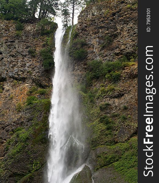 Multnomah Falls Waterfall in Columbia River Gorge in Oregon. Multnomah Falls Waterfall in Columbia River Gorge in Oregon