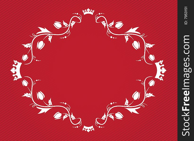 Floral banner on the red background