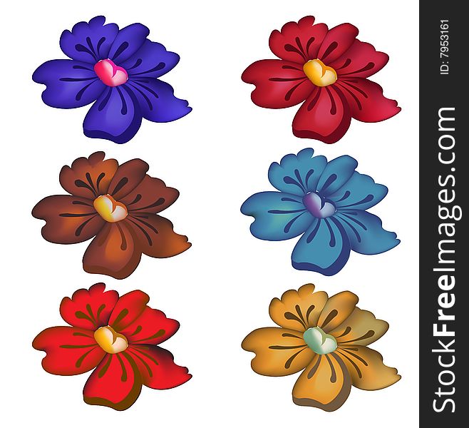 Vector illustration of  funky abstract flowers. Vector illustration of  funky abstract flowers