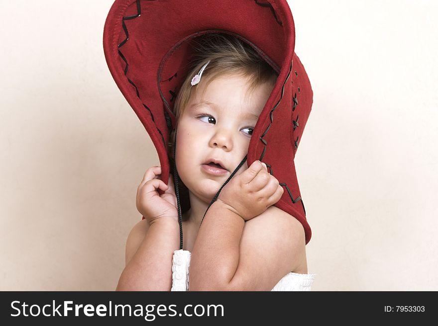 Little girl with short hair and beautiful facial expressions