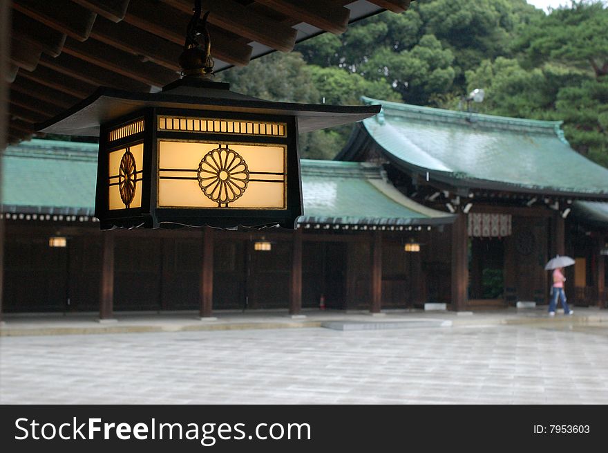 Japanese lantern in the temple.