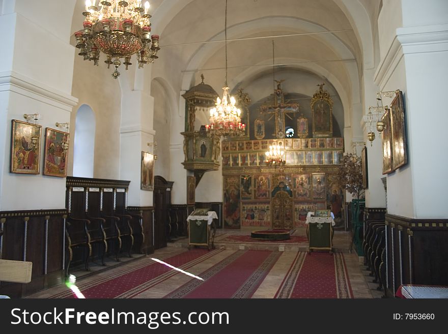 Old orthodox church interior, Kragujevac, Serbia